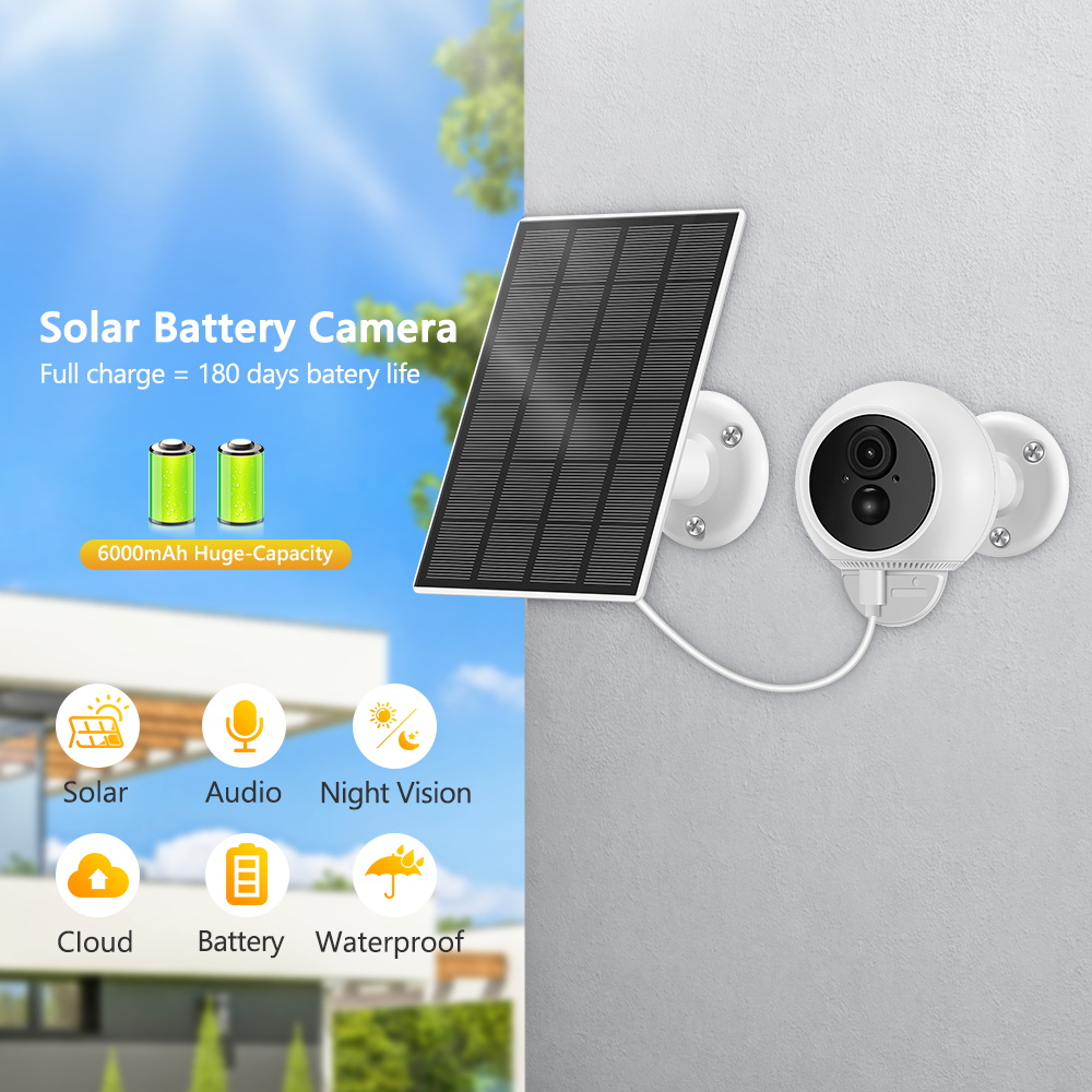 3MP ICSEE IP Camera Solar Home Security Outdoor Waterproof External Solar Pane